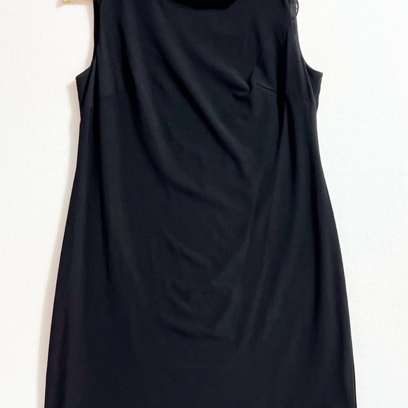 XSCAPE Black Ruffle edge sheer cape mini dress . - Picture 3 of 13